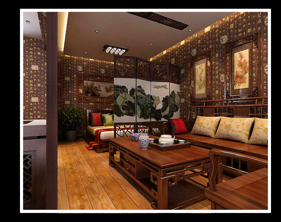 博隆·金沙湾家园-中式古典-二居室
