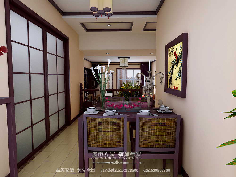 水榭花都-中式古典-三居室