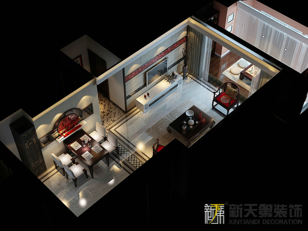远见-新中式风格-二居室