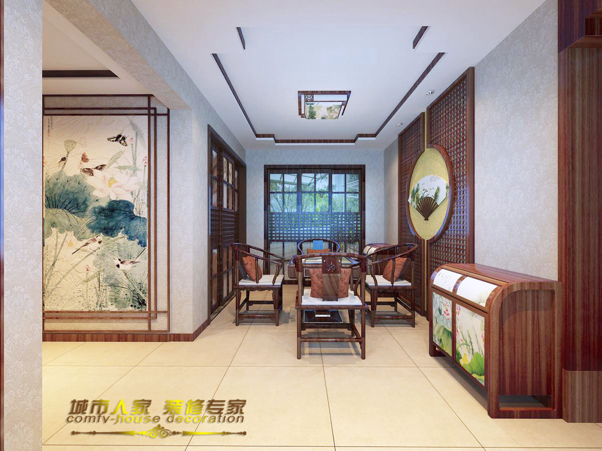 天山熙湖-中式古典-三居室