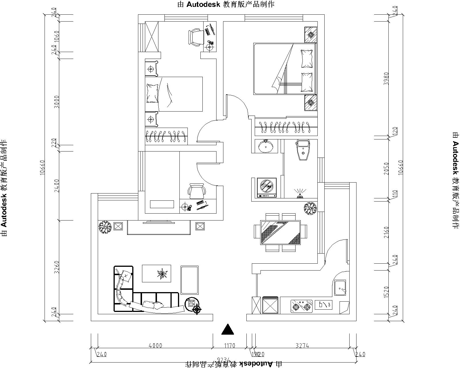 汉飞金沙国际-混合型风格-三居室