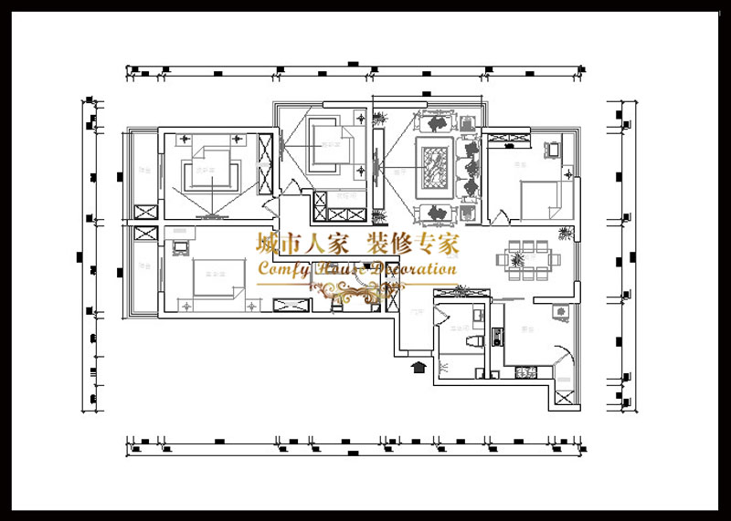 中央国际-中式古典-四居室