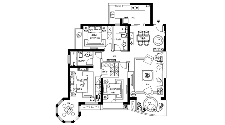 澳海澜庭-中式古典-三居室