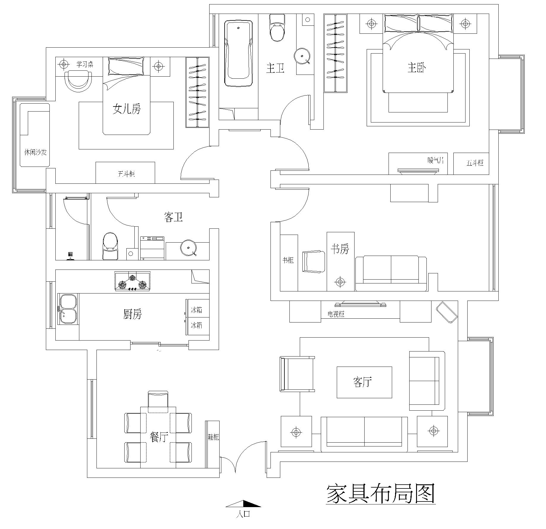 金印阳光城-中式古典-三居室