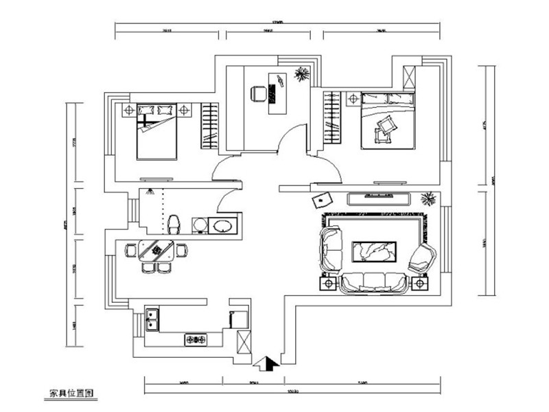 小平岛海悦山-混合型风格-二居室