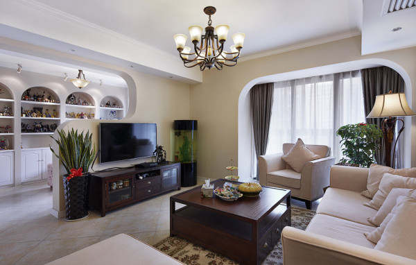 棕榈家园-混合型风格-三居室