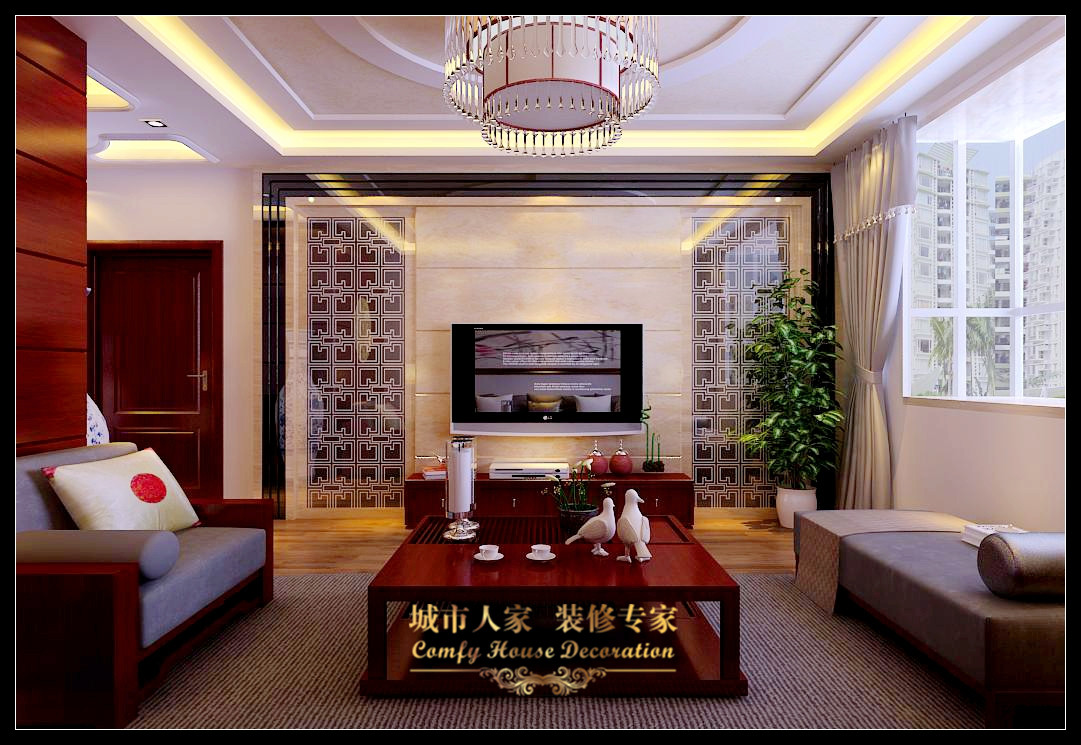 明泰领秀长风项目-中式古典-三居室
