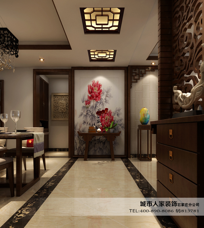 华林国际-新中式风格-三居室