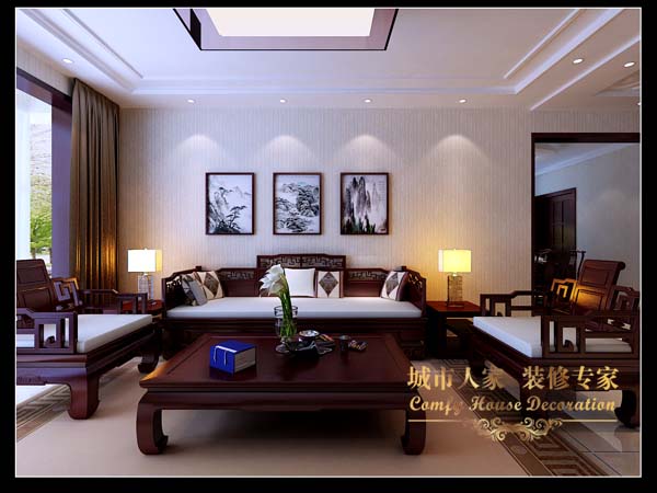 银和怡海天越湾-中式古典-三居室