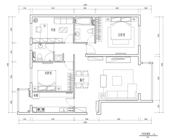 北苑家园绣菊园-三居室-90.00平米-装修设计