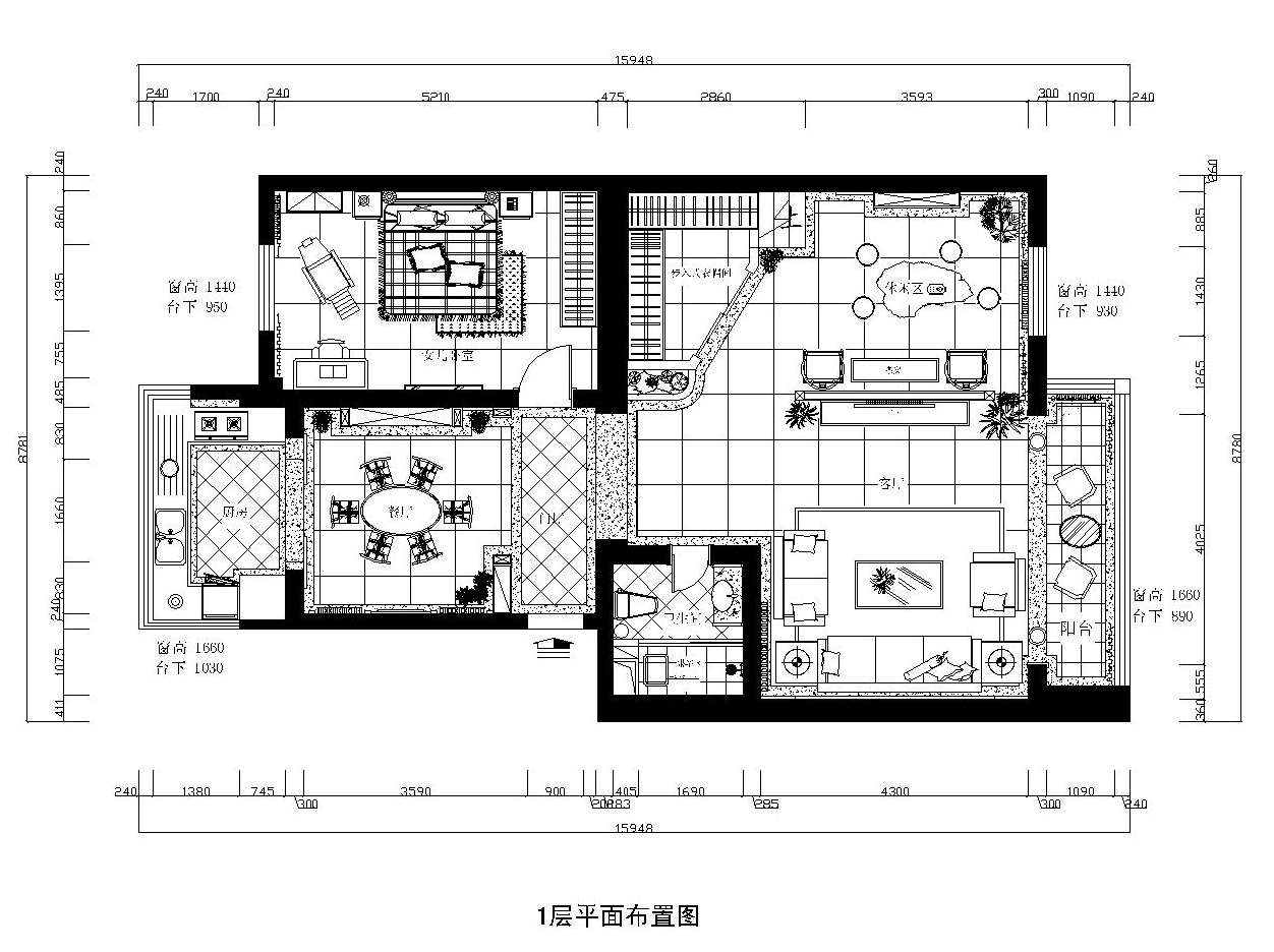 时代花园别墅-中式风格-五居室