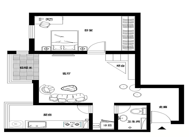 远洋山水-一居室-46.63平米-装修设计