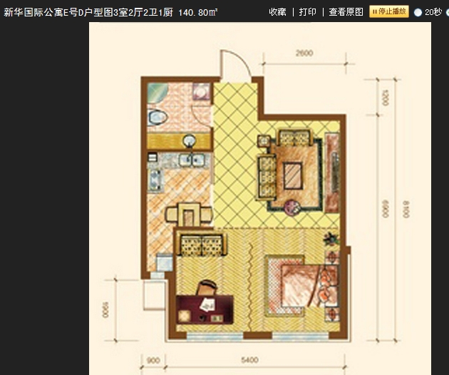 新华国际公寓E号-简欧风格-三居室