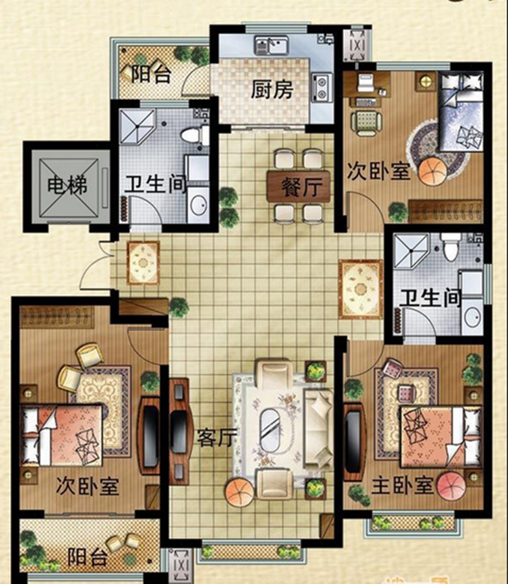 万泰随园-中式风格-三居室