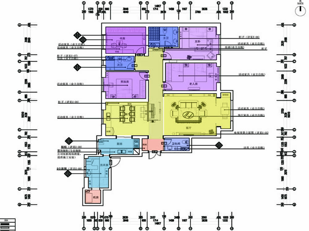 金地紫云庭214平米四室现代简约风格