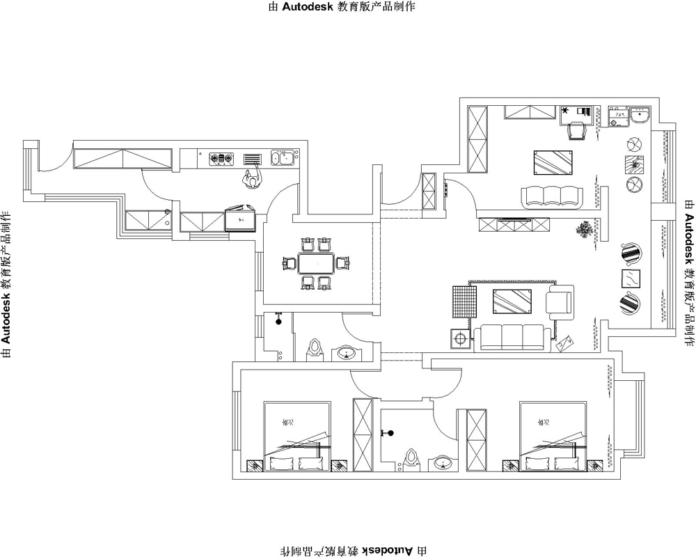 维多利亚二期-欧式风格-156平米三居室