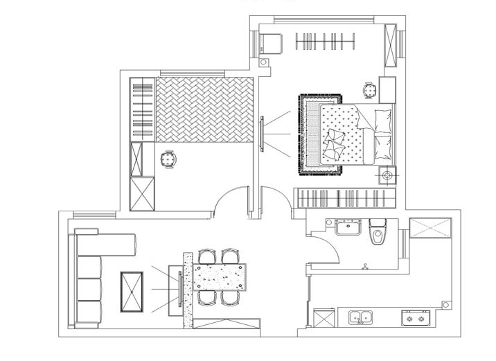 中信城-二居室-86.00平米-装修设计