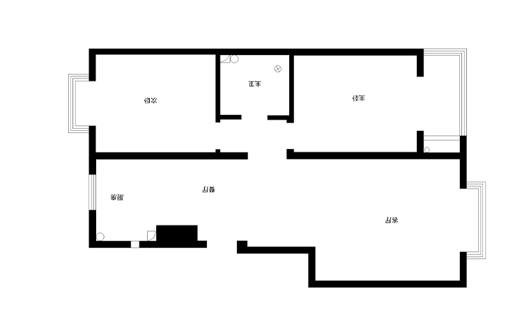 中力七里湾90平两居室简约风格设计方案