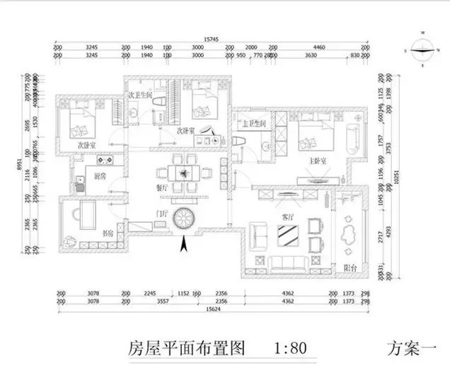 金地仰山120平米三室一厅简约风半包7万
