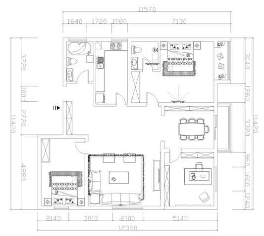 永威翡翠城-欧式风格-150平四居室装修案例