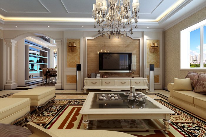 永威翡翠城-欧式风格-150平四居室装修案例