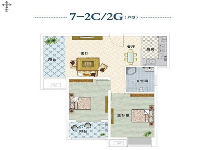 正商蓝海港湾中式风格 86平方 两室一厅