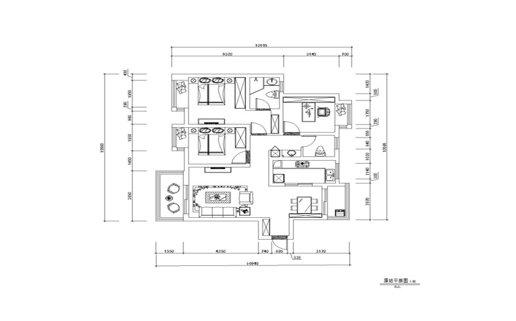 蔚蓝港湾113平三居室美式风格装修设计方案