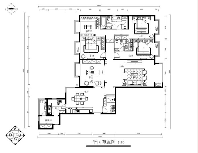 300平米西山美墅户型图欧式风格的设计案例该商户其他案例同户型同