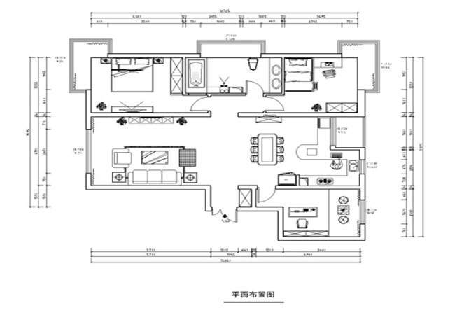 三室两厅两卫-中央悦城150平-后现代 风格