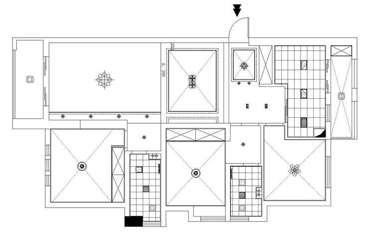 新芒果和郡128平三居室简欧风格装修效果图