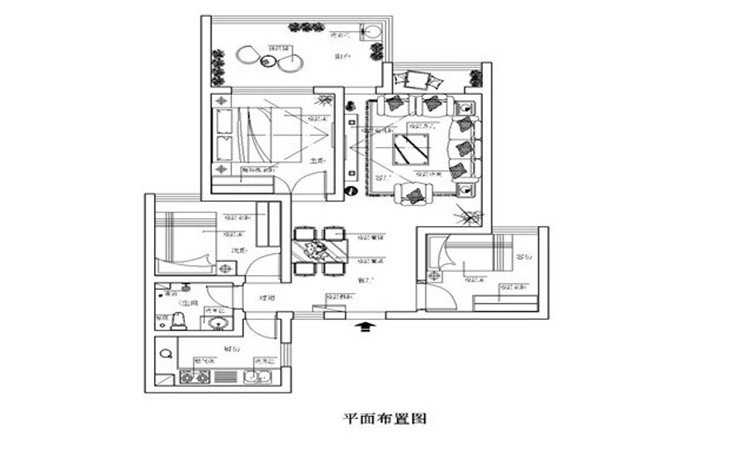 美景菩提89平小三房新中式风格设计方案