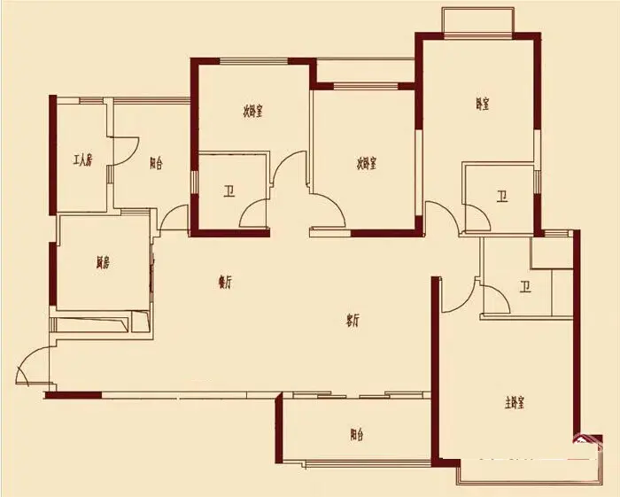 恒大城 美式风格170平户型图