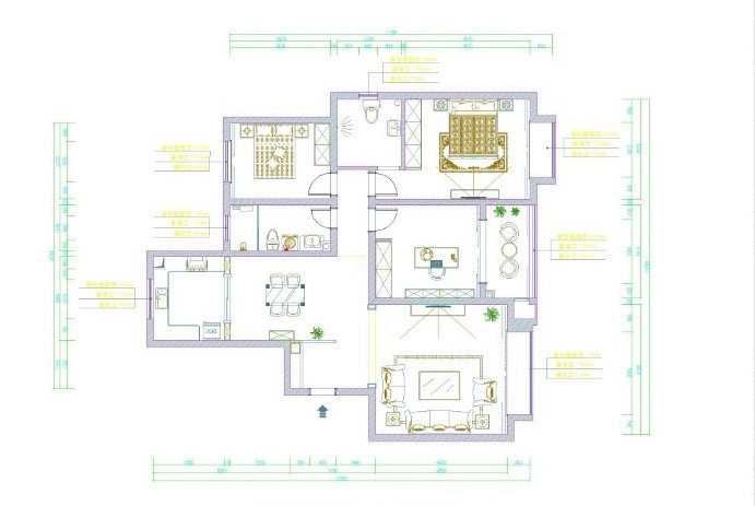 康平苑150平方三室两厅简欧风格案例装修效果