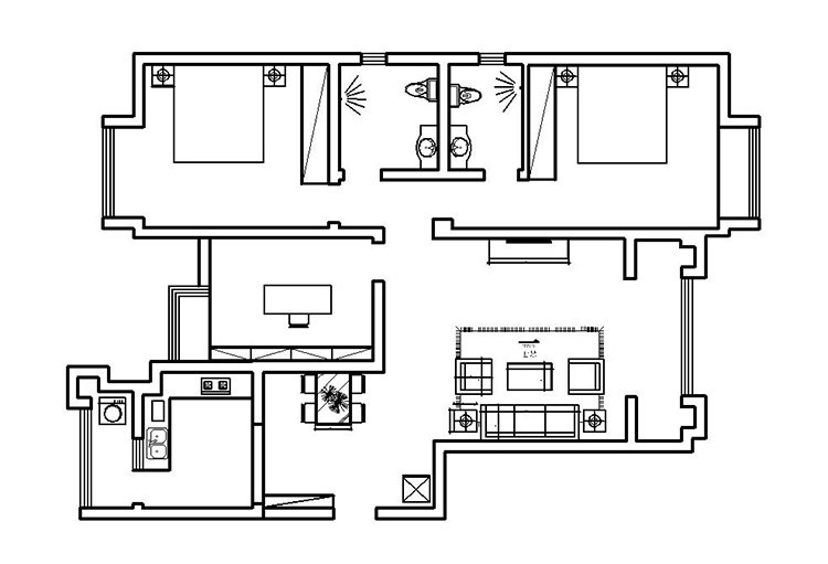 润城140平方三室两厅简欧风格装修效果图
