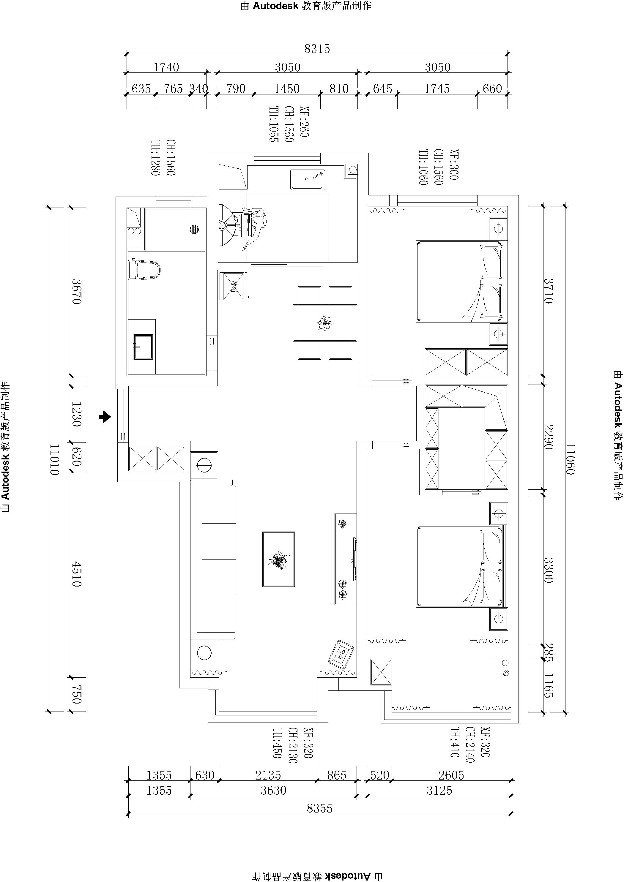 泰丰观湖-两室两厅115平米-新中式