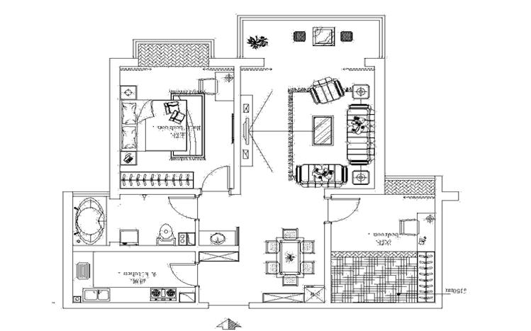 维也纳森林四期88平两居室简约风格设计方案