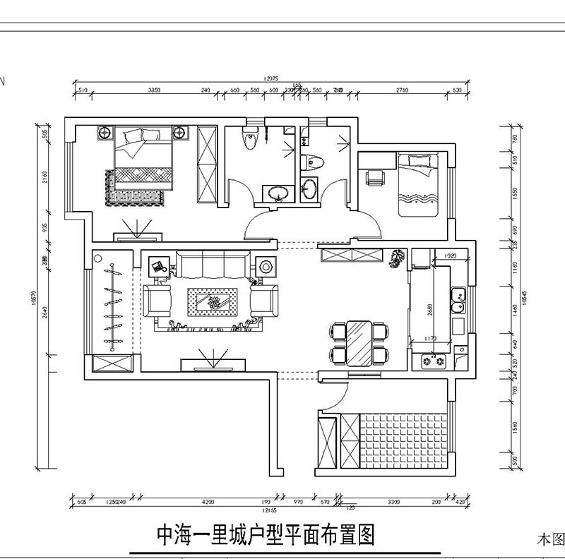 【一里城】-135平三室两厅简欧风格案例