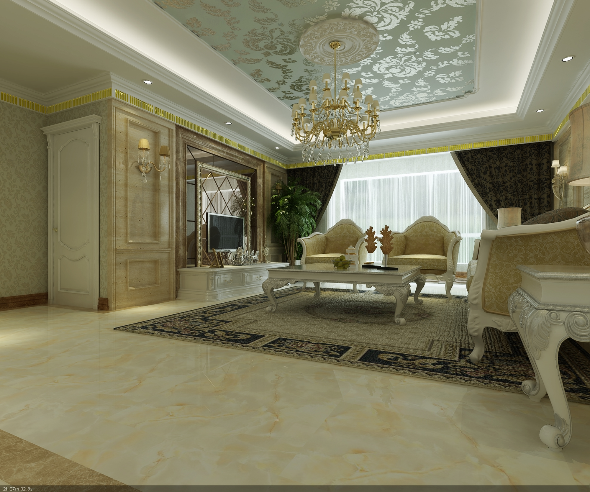 银基王朝-四室两厅-奢华欧式设计风格