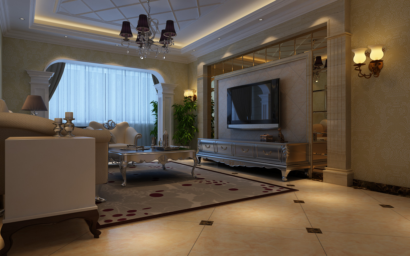 汉飞金沙国际-三室两厅-简欧风格设计