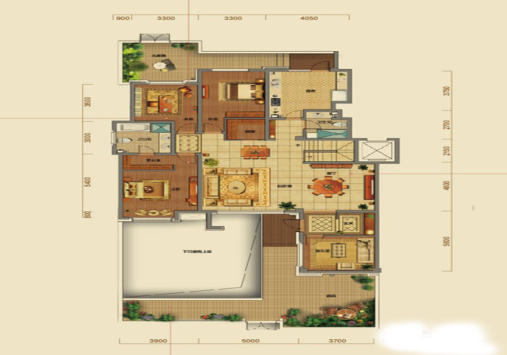 华润·橡树湾-美式风格-六居室