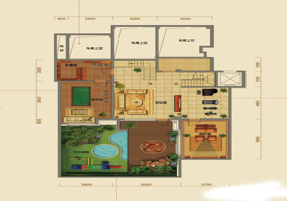 华润·橡树湾-美式风格-六居室