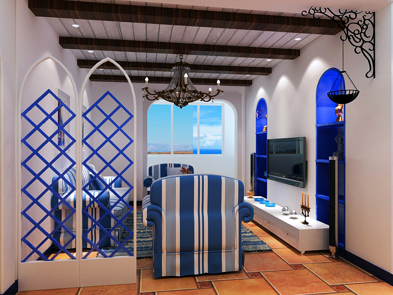 和平时光三室两厅地中海风格设计