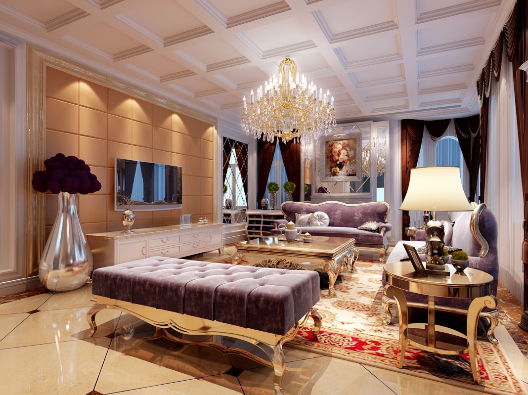 紫金蓝湾三室两厅欧式风格设计
