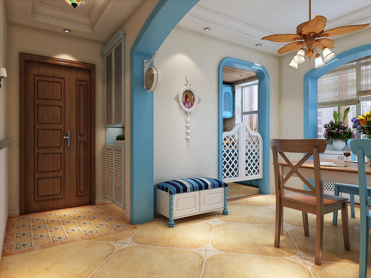 翰林颐园128㎡三室两厅地中海风格案例