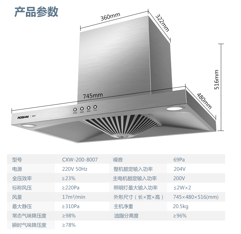 老板cxw-200-8007抽油烟机【报价 价格 图片 参数】