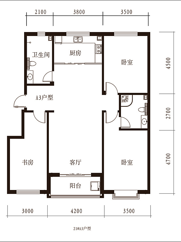 金城新天地三室两厅现代简约风格设计