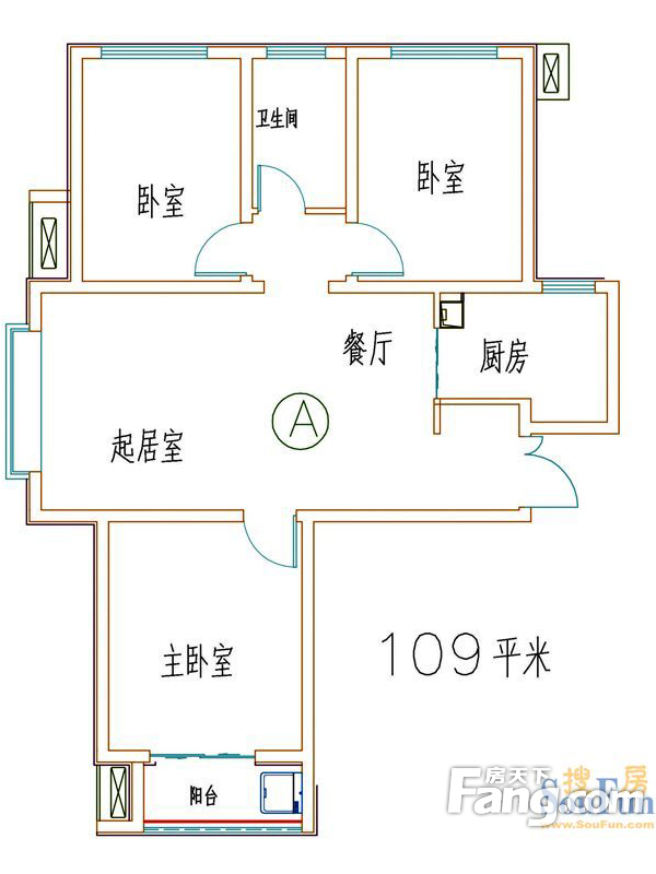 紫晶悦城三室两厅田园风格设计