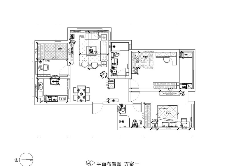 海情御园126平现代简约-三室两厅装修设计图