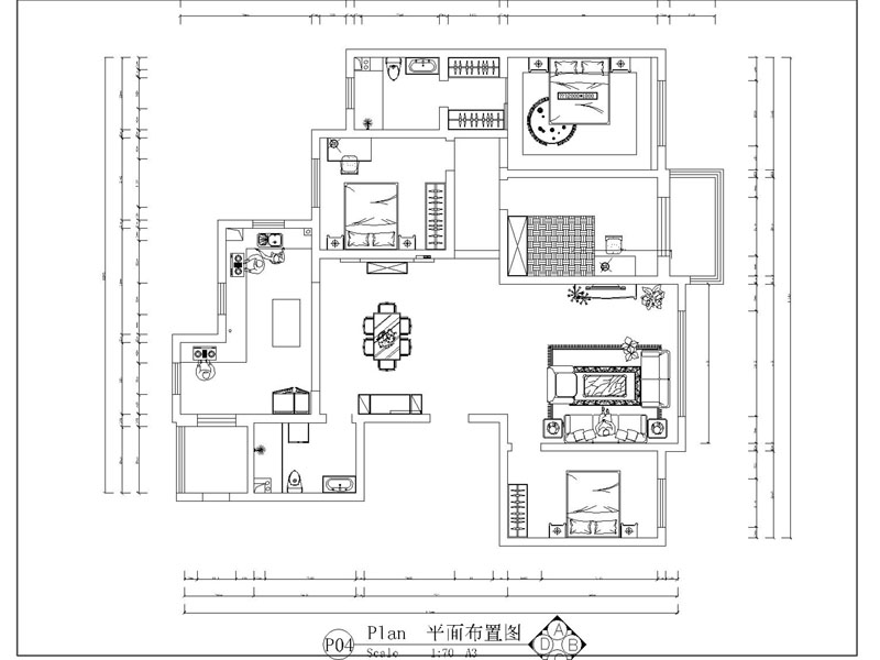 金水花城-158.47平米-三居室-欧式风格