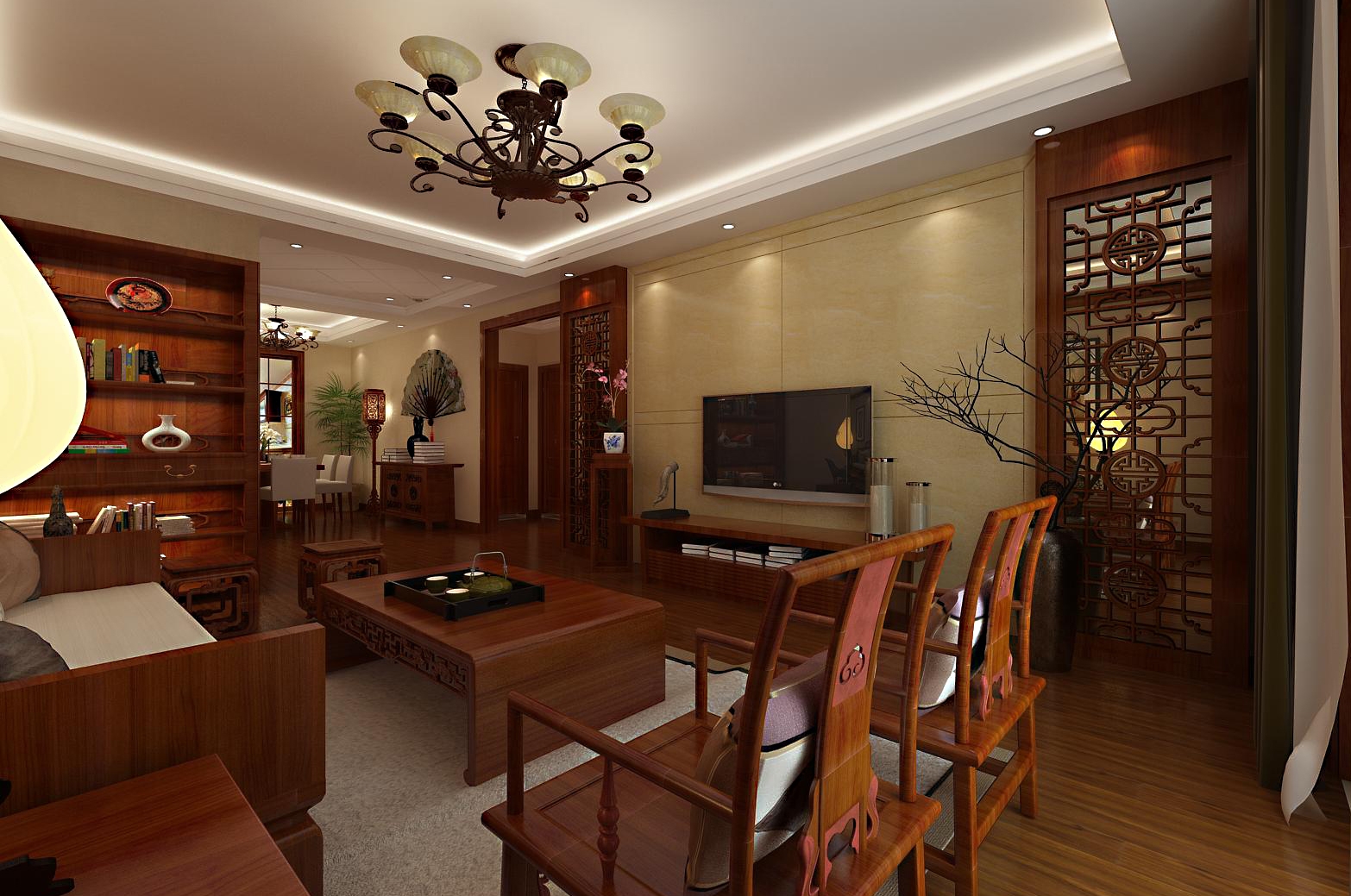 中式古典风格-左岸风度-118平二居室